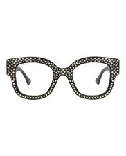Gucci Womens Square/Rectangle Black Black Transparent Fashion Designer Eyewear
