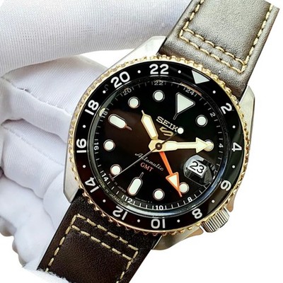 Seiko 5 Sports Automatic Men's Black Dial GMT Sports Watch SBSC020