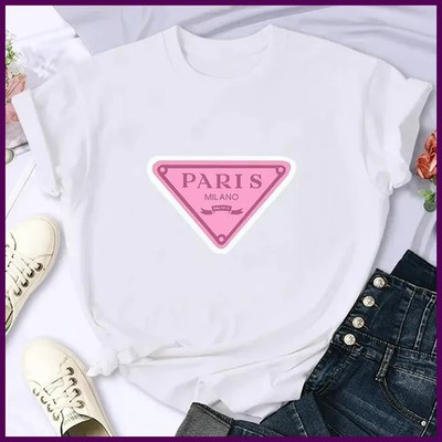 Luxury Brand Paris Women's Summer Printed Tshirt Casual Y2K Personality