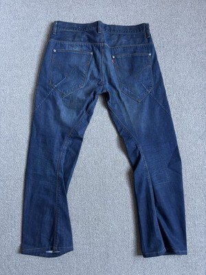 Vintage Levi s Engineered Twisted Seams Jeans Zip Pocket Dark Blue Denim 33 Y2K