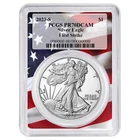 2023-S $1 1-oz Proof American Silver Eagle PCGS PR70DCAM FS Flag Frame