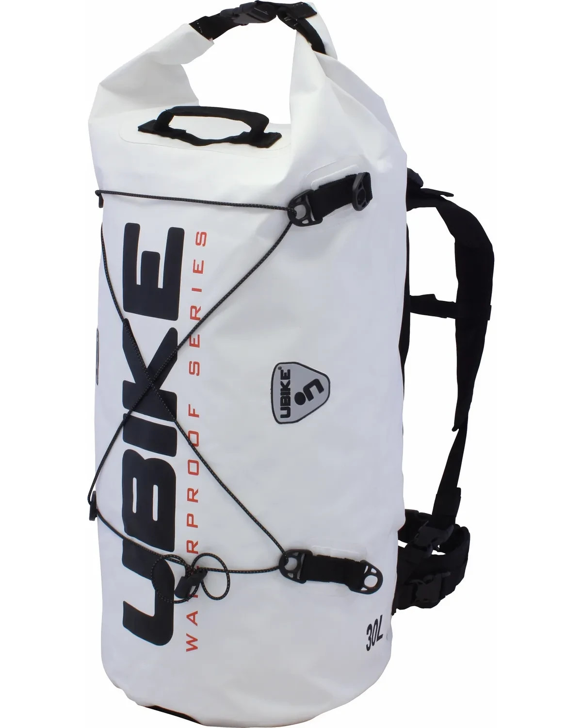 Sac à dos moto Ubike Cylinder Bag 30L blanc étanche pour motard