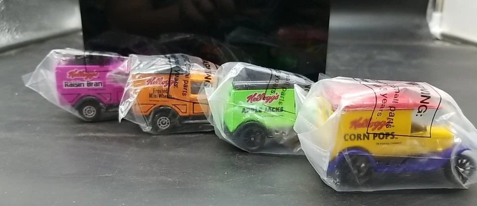 Matchbox Kellogg's Cereal Promo Antiguo Coche Pasas Salvado Manzana Jacks Corn Pops Foto 2 de 4