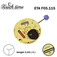 ETA F05.115 Swiss Watch Movement-H:5 4.93mm -3 Hands- White Date Disk at 6.