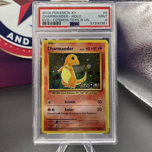 Charmander - (Toys R Us Promo) 009/108 XY Evolutions Cosmos Holo PSA 9