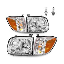Headlights W/Bulbs for 2005 2006 Toyota Tundra 4-DOOR Crew Cab, 2005-2007 Seq...