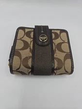 Coach Signature Stripe Black Zip Top Wristlet Wallet F47665 NEW W/ TAG