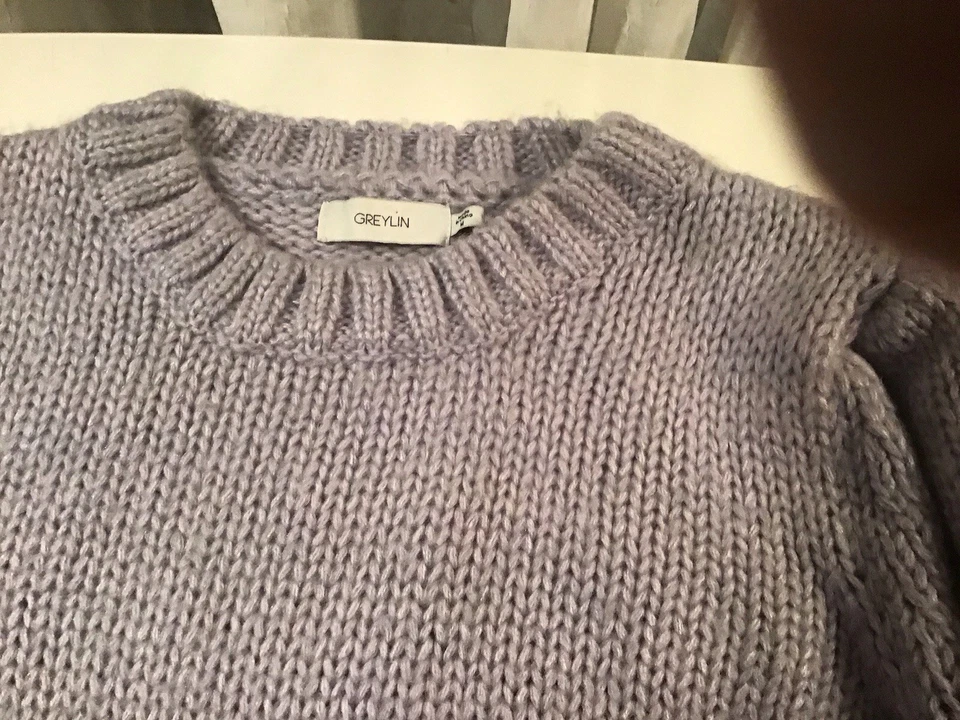 Anthropologie Greylin Dory Grueso Manga Abullonada - Suéter Tejido Mediano  Foto 4 de 4