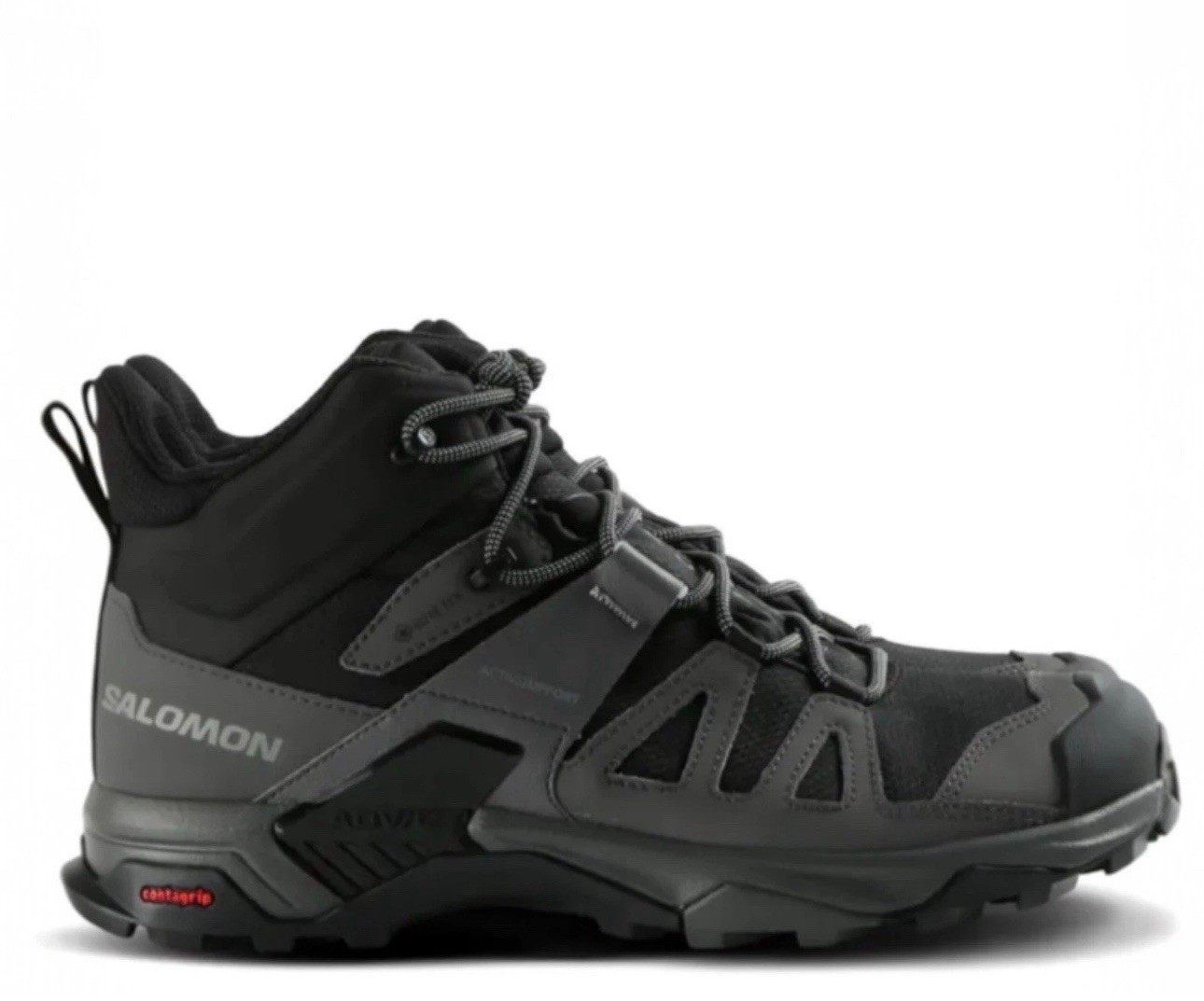 Stivali da trekking uomo Salomon X Ultra 4 Mid GTX neri magnetici Gore Tex taglia 12 5