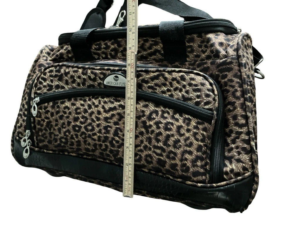 American Flyer Travel Carry On Overnight Bag Animal Print with Hook Organizer - Image 4 of 4