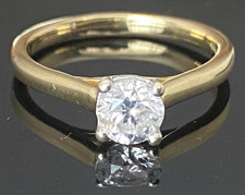 Ernest Jones Natural Solitaire Diamond Gold Ring 14 Carat 1 Stone 0.6ct 14K 14ct
