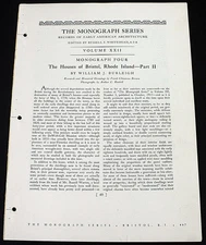 The Houses of Bristol Rhode Island Part II William J Burleigh 1936 Illustrated