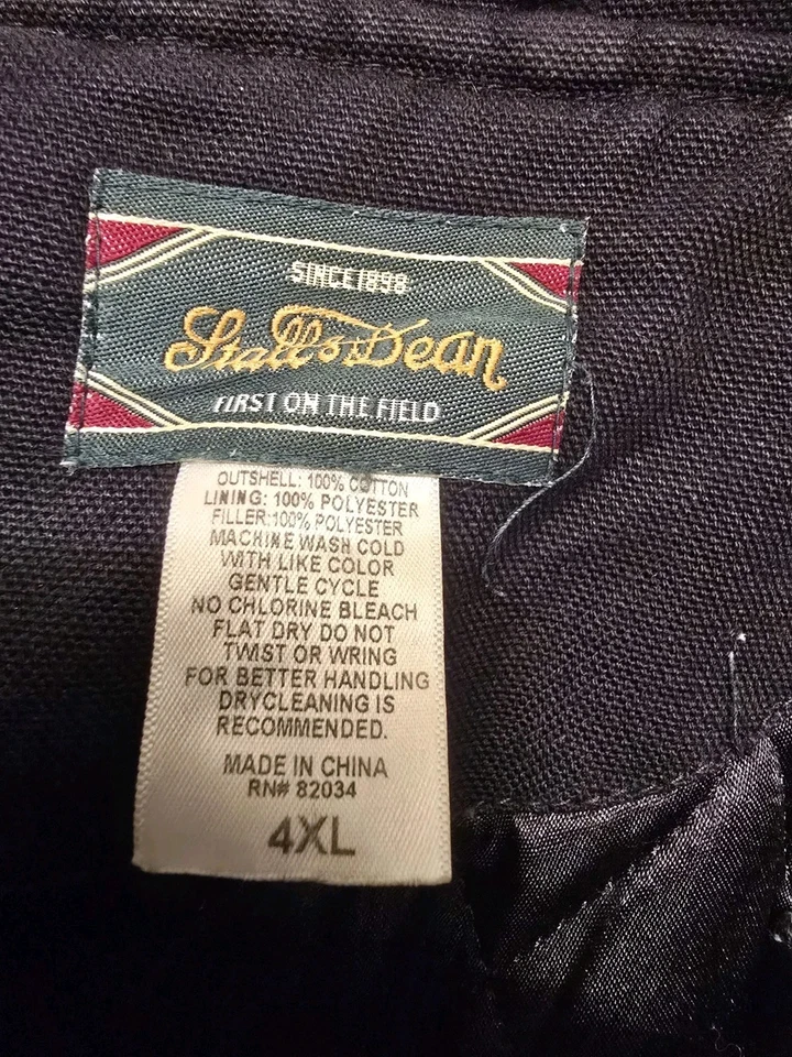 Chaqueta universitaria Stall & Dean Buccaneers para hombre 4XL negra con cuello a presión de lona Foto 3 de 4