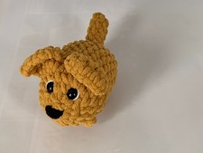 Dog Plush Handmade Crochet Puppy Plushie Amigurumi Stuffed Toy Mustard New