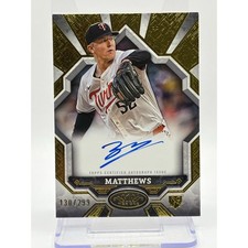 2025 Topps Tier One Zebby Mathews Rookie Gold Breakout Auto 130/299 SP Twins RC