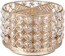 Crystal Makeup Brush Organizer 360 Rotating Vanity Holder, 4-Slot