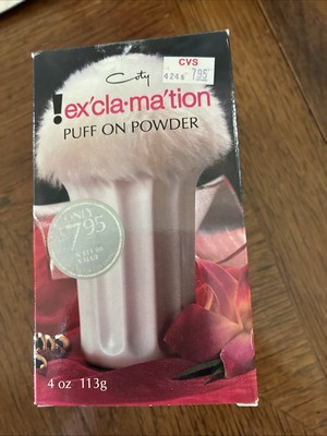 Vintage Coty Exclamation Puff On Powder 4 Oz Rare HTF Discontinued New With Box