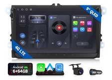 9" QLED 6 64 Android Auto for VW Golf MK5 MK6 Car Stereo Radio CarPlay Bluetooth