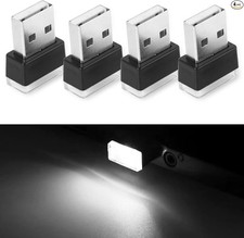 4PCS USB LED Car Interior Atmosphere Lamp, Mini Led USB Lights fo Color: white