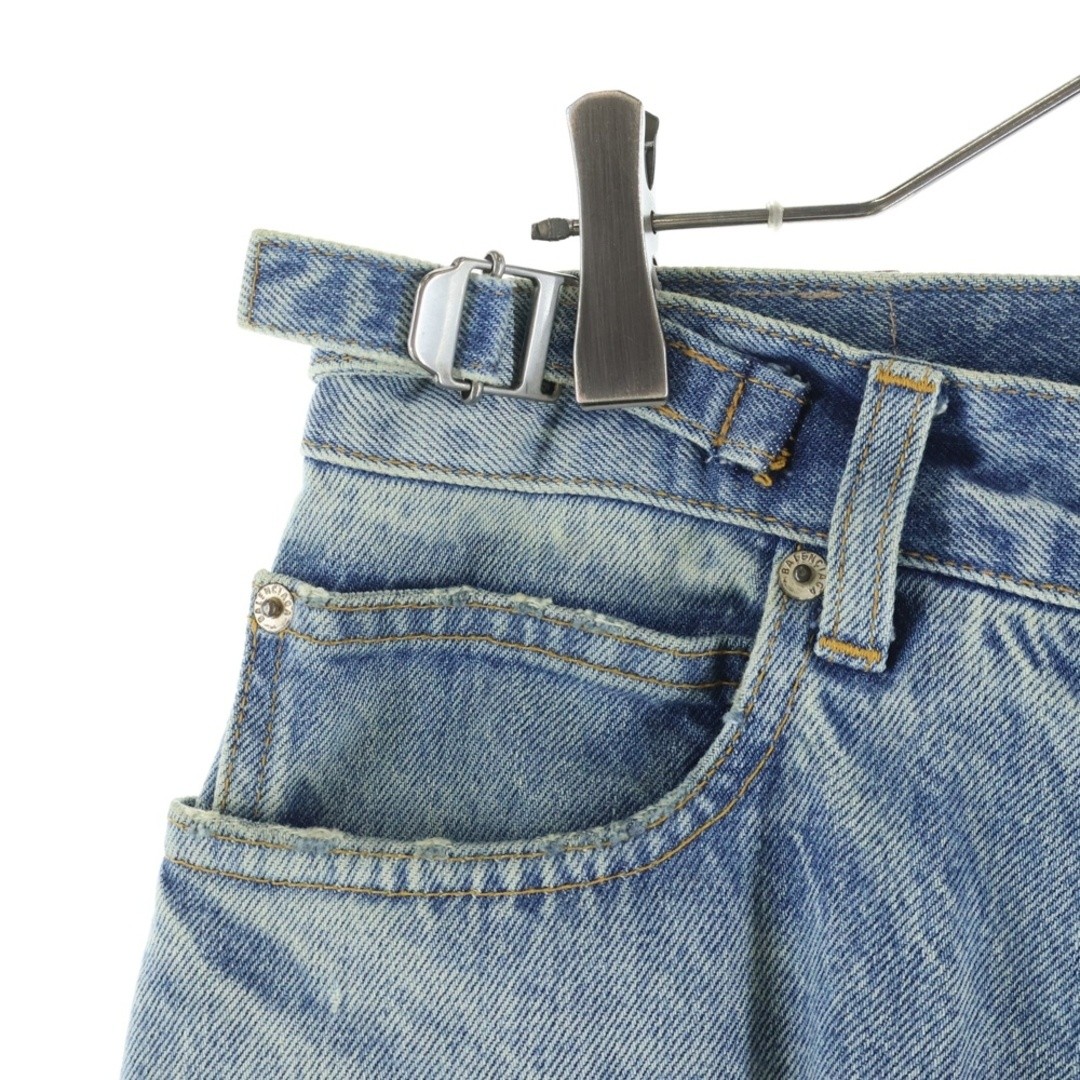 BALENCIAGA 23AW Destroyed Super Large Baggy Denim Pants Indigo 697833 Used 388d6 thumbnail 4