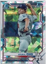 2022 Bowman Chrome Hyun-Il Choi Dodgers 1st Bowman Atomic Refractor No. BCP-130