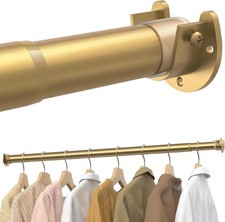 Adjustable Metal Closet Rod, 17-28 Inches, Heavy Duty for Wardrobes and Laundry