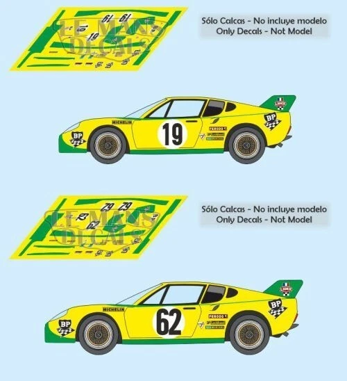 STICKERS LE MANS Décal Ligier JS2 Le Mans 1973 19 62 1:32 1:24 1:43 1:18 JS 2 décalcomanies...