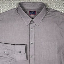 UNTUCKit Mens Shirt L Long Sleeve Solid Gray Regular Fit Wrinkle Free Cotton New