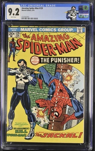 AMAZING SPIDER-MAN #129 MARVEL 2/74 CGC 9.2 WHITE PAGES PUNISHER 1ST APPEARANCE