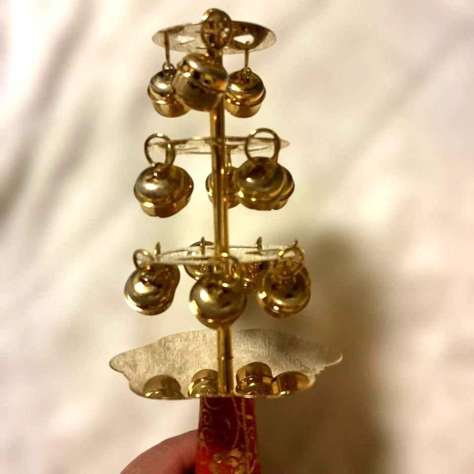 Japanese Kagura Suzu Sanbaso 15 Bell Shrine Ritual Bell Miko Dance w/Wood Box - Image 2 of 4