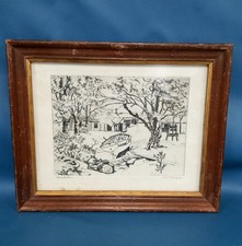 VTG Lionel Barrymore Talio-Chrome Etching Shoreside Farm - Framed w/Info