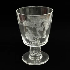 Steuben Art Glass Engraved Goblet Lust by Sidney Waugh
