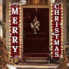 Christmas Decorations Outdoor Yard, outside Front Porch Sign Set with Lights, Re