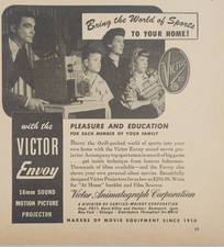 1949 Print Ad Victor Envoy 16mm Sound Picture Projectors Family Davenport,IA