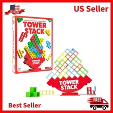 Tower Stack Family Balance Stacking Game Ages 8+ Fun Skill Board Game