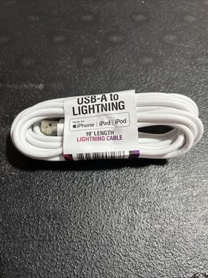 +CaseMetro MFi certified USB-A To Lightning 10  Lightning Cable. Made For iPhone