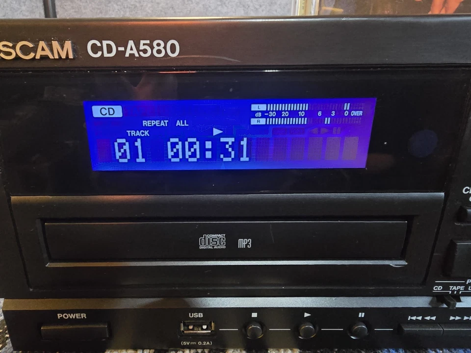 TASCAM CD-A580 Cassette Recorder CD and Tape Player - Fully Serviced New Belts - Image 4 of 4