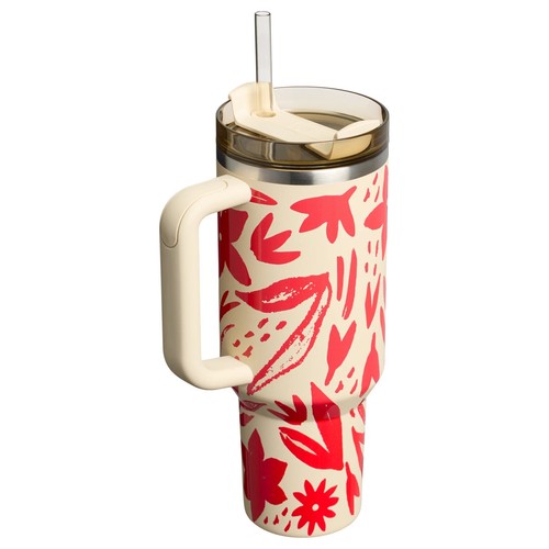 Stanley X Red Floral Limited Edition Flowstate Quencher 40oz Tumbler NEW - 第 3/6 張圖片