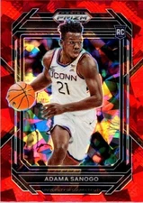 Adama Sanogo 2023 Prizm Draft Picks Red Cracked Ice Rookie Card #8 - UConn