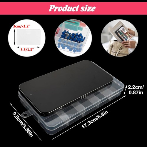 3Pcs Jewelry Box Clear Plastic Bead Storage Container Earrings Organizer Case - Picture 31 of 40