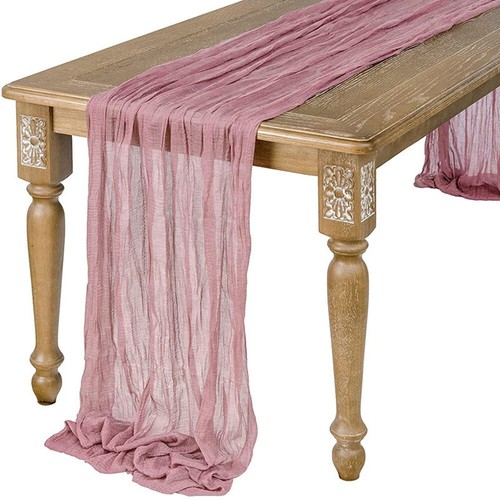Table Runner Semi-Sheer Gauze Pleated Table Runner Cake Decor Party Christmas K - Picture 14 of 18