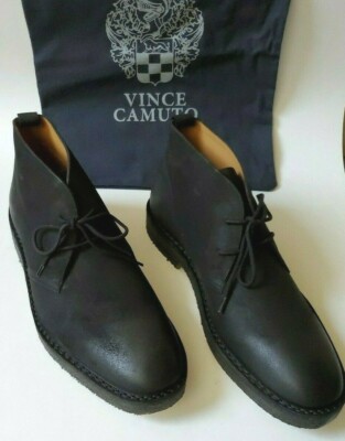 Vince Camuto Morgen Men Size 12 M Black York Leather Chukka Boot NEW in Box