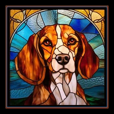 Beagle Dog  Large Refrigerator Magnet version 3