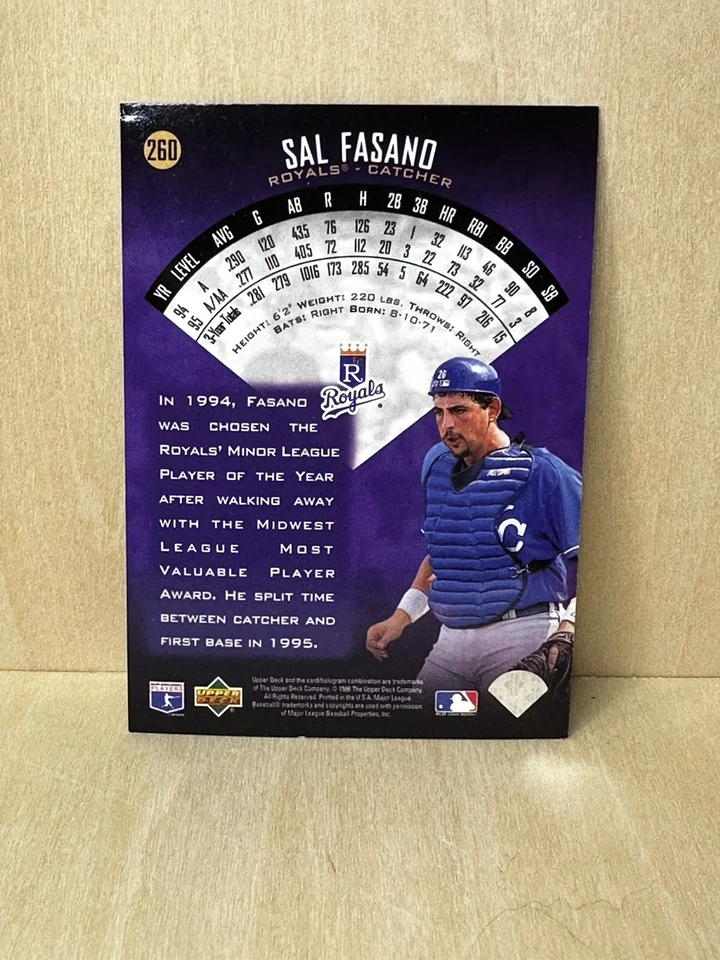 1996 Upper Deck Diamond Debut Sal Fasano #260 Royals - Image 2 of 2
