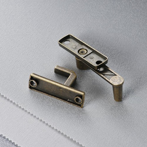 2x Vintage Sliding Door Locks Handle with Chain Home Security Metal Latch Bronze - Picture 10 of 11