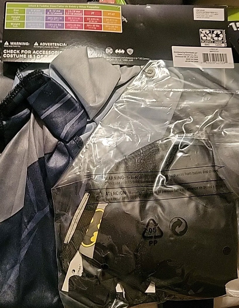 DC Comic Batman Holographic Padded Jumpsuit Cape and Mask