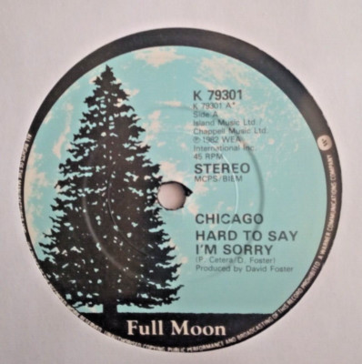 chicago - hard to say im sorry - excellent condition 7'' vinyl 45 rpm