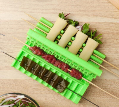 Professional Grade Skewers Kebab Maker Barbecue Stringer Box Machine Beef Pork