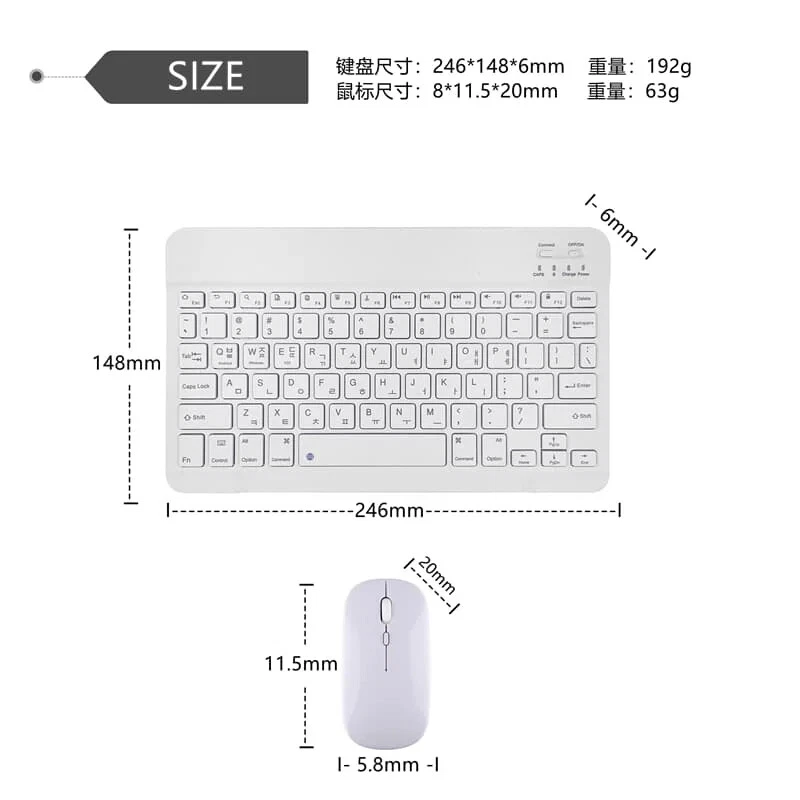 Japanese Language Thin Bluetooth Keyboard&Mouse Set Rechargeable Multi-Device - Image 2 of 4
