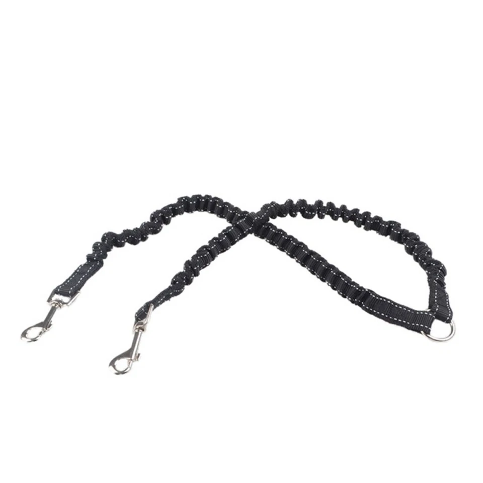 Strong Nylon 2 Way Dog Coupler Leash Bungee Double Lead Twin Two Dogs Walking - Image 3 of 4